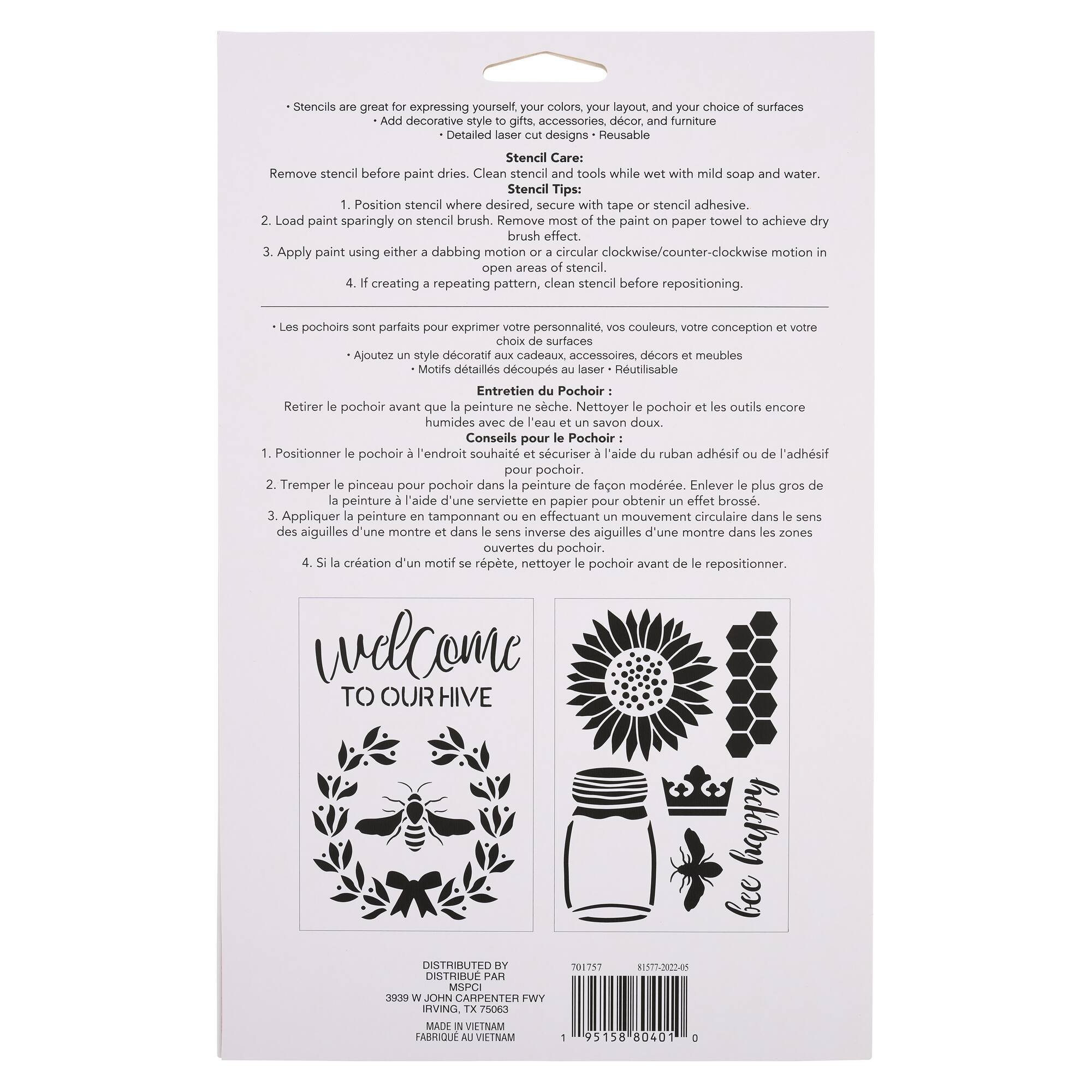 Welcome to Our Hive Stencils, 7" x 10" by Craft Smart®